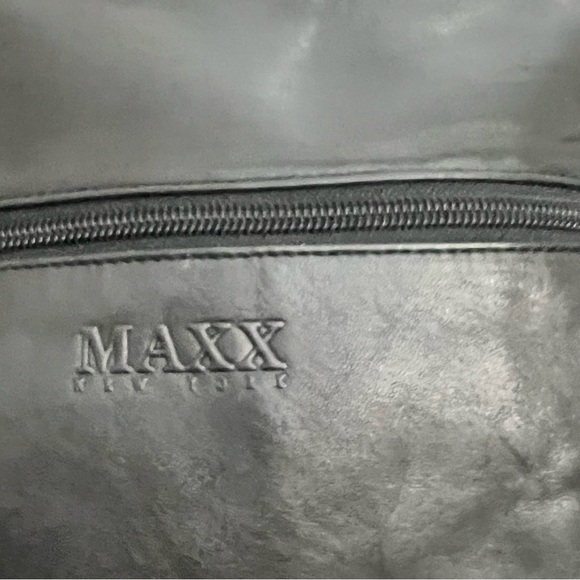 Maxx New York Black 100% Cow Leather Purse Shoulder Bag - Picture 7 of 14